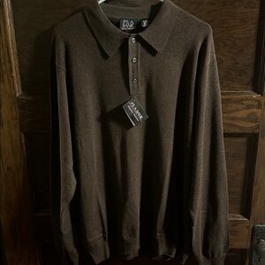NWT Jos. A. Bank Dark Brown Polo Shirt, Size L